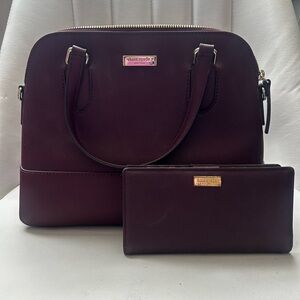 Kate Spade Purple Handbag and Wallet Set